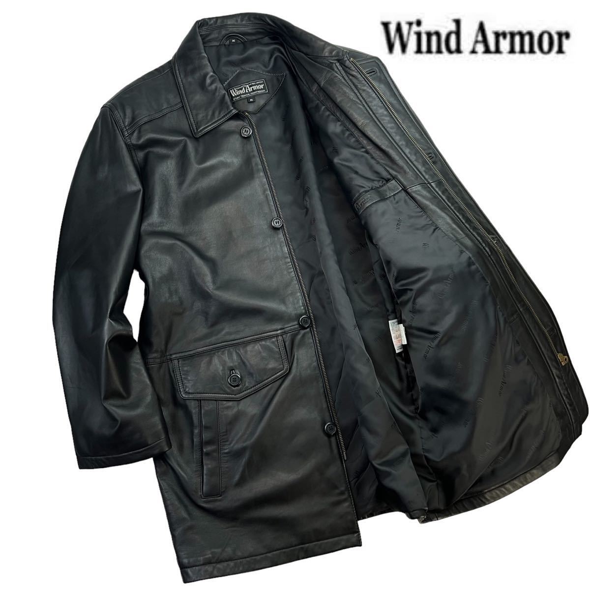 定価約10万極美品 Wind Armor レザー中綿コート サイズM 羊革-