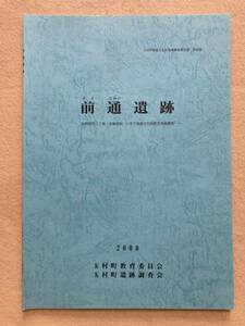 C8☆前通遺跡 玉村町埋蔵文化財発掘調査報告書 第46集 2000年 玉村町教育委員会 玉村町遺跡調査会☆