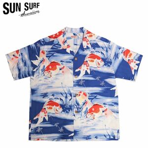 SUN SURF 128NAVY/SIZE L SS38802 “GOLD FISH”サンサーフ アロハシャツ