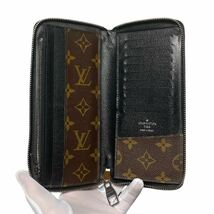 【極美品/新型モデル】ルイヴィトン LOUIS VUITTON 長財布 M60109 ジッピーウォレットヴェルティカル モノグラム マカサー 1円_画像7