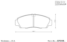 ENDLESS ブレーキパッド NEW TYPE-R フロント アコード/アコードユーロR CL7(ユーロR)/CL9 EP368TRN_画像3