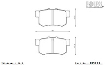 ENDLESS ブレーキパッド MX72 PLUS リア アコードクーペ CD7 EP312MXPL_画像3