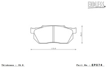 ENDLESS ブレーキパッド SSM PLUS フロント シティ FA(カブリオレ) EP074MP_画像3