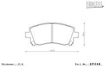 ENDLESS ブレーキパッド SSM PLUS フロント インプレッサ GC8Z/GF8(WRX STiバージョン6 フロント2POT/リア2POTキャリパー) EP348MP_画像3