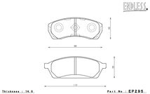 ENDLESS ブレーキパッド SSY フロント ヴィヴィオビストロ KK3/4(4WD) EP295SY2_画像3