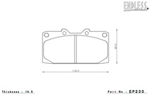 ENDLESS ブレーキパッド MX72 PLUS フロント スカイライン ENR34(NA 4WD スーパーハイキャス付) EP230MXPL_画像3