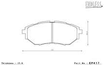 ENDLESS ブレーキパッド MX72 PLUS フロント レガシィ BM9/BR9(ターボ/25i/Sパッケージ) EP417MXPL_画像3