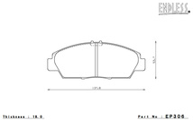 ENDLESS エンドレス ブレーキパッド SSS 1台分セット プレリュード BB5/7(4WS) EP306SS2+EP312SS2_画像5