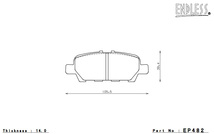 ENDLESS エンドレス ブレーキパッド SSY 1台分セット スカイライン HV37/HNV37(type-SP除く) EP523SY2+EP482SY2_画像4