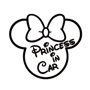 7 送料無料 Princess in car 白　ステッカー　キッズインカー　ベビーインカー　赤ちゃん Kids in Car Baby in car