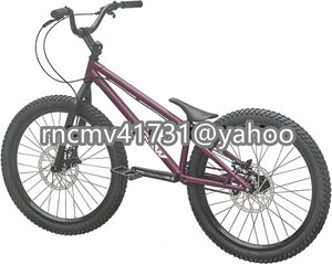 「81SHOP」品質保証☆BMX 自転車 24インチ スタント用自転車 大人用 フロントおよびリアブレーキ付き Crmoフレームとフォーク パープル D11