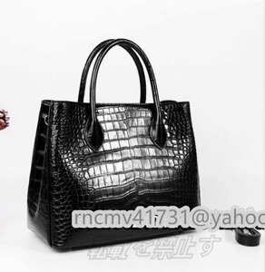[81SHOP]wani leather bag high class leather car m crocodile . leather center taking . lady's bag handbag tote bag black shoulder bag 