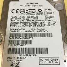 □6017時間 日立 HITACHI HTS541640J9SA00 2.5インチHDD 『正常判定』40GB_画像2