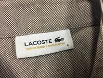 【送料無料】ラコステ LACOSTE レトロ トラッド シルバーワニ ロンドンストライプ ロンスト 長袖ドレスシャツ メンズ 日本製 4 茶色_画像2