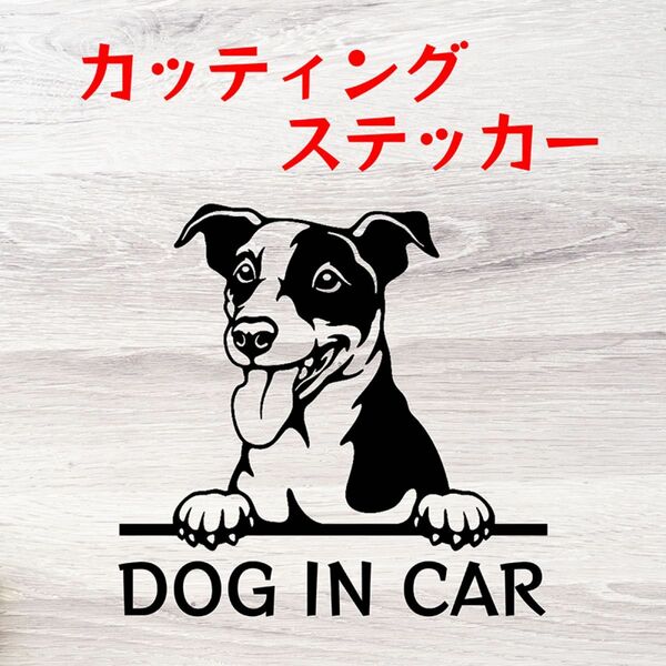 カッティングステッカー DOG IN CAR シャックラッセルテリア シール オリジナルステッカー