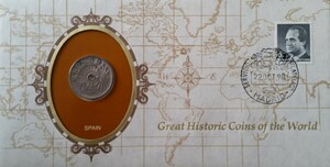 ☆未開封 1937年 スペイン 25センチモ貨 フランクリンミント「世界の偉大な歴史的コイン」シリーズ☆