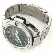 ●CASIO カシオ G-SHOCK GST-B500AD-3A シルバー メンズ 腕時計 グリーン文字盤 タフソーラー Gショック 中古[ne]u375_画像3
