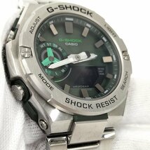 ●CASIO カシオ G-SHOCK GST-B500AD-3A シルバー メンズ 腕時計 グリーン文字盤 タフソーラー Gショック 中古[ne]u375_画像8