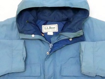 即決★米国製 L.L.Bean★レディースS ビンテージ古着 中綿ジャンパー エルエルビーン 水色 ブルー 80s メンズS位 アウトドア コート 登山_画像3