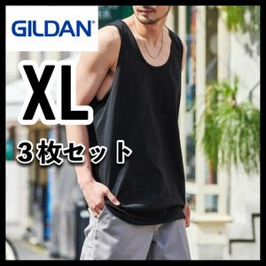  new goods unused giru Dan Ultra cotton plain tank top black black 3 sheets XL