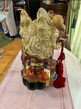 松本市発　引き取り限定　特大45㎝　九谷焼　獅子　唐獅子 小槌獅子　玉乗り獅子　縁起物　魔除け　置物　高さ 45Cm 横約 45Cm_画像4