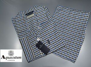  new goods M Aquascutum made in Japan Aquascutumtsu il check pyjamas nightwear cotton 100%( cotton 100%) Rena unbw