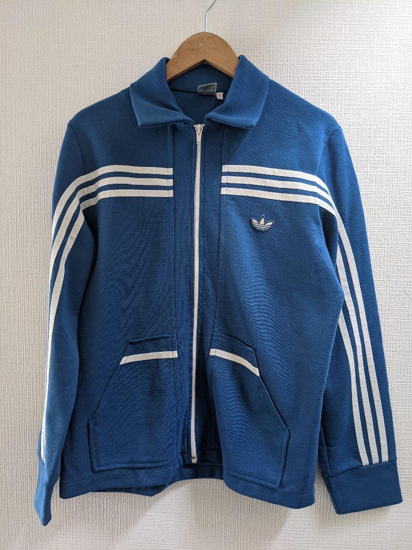 美品 ADIDAS 西ドイツ製 ガイコツジャージ 青 L ヴィンテージ 60s 70s