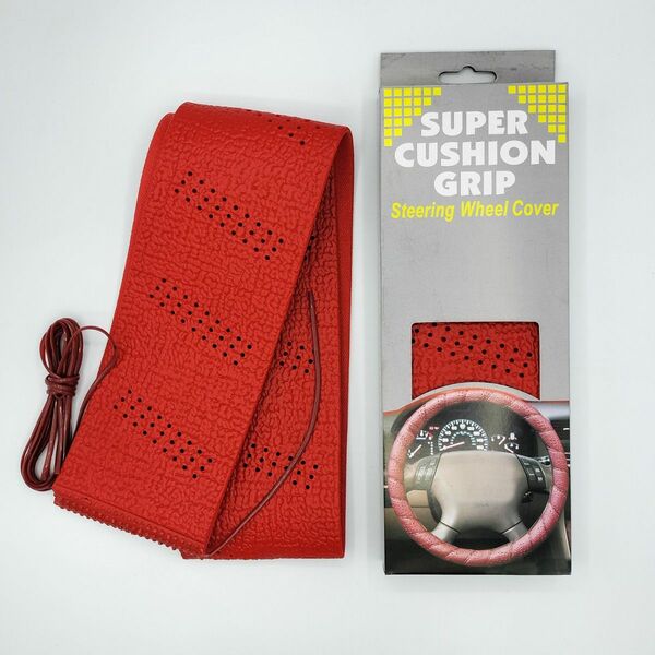 【レッド】スポーツグリップ SUPER CUSHION GRIP カバー ハンドルカバー ステアリング