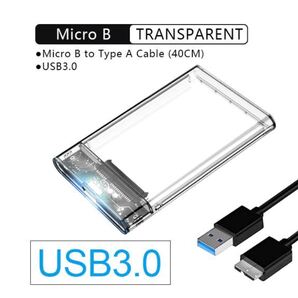 送料無料 USB3.0 / 2.0 hdd ケース 2.5 インチ シリアルポート sata ssd ハードドライブ 6 テラバイトサポート 透明 携帯 外部 f10