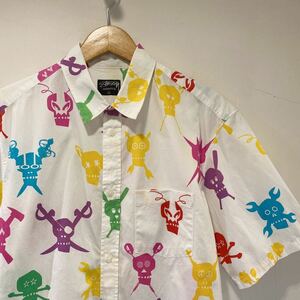 アメリカ製 STUSSY 総柄半袖シャツ ステューシーアロハシャツ サイズlarge
