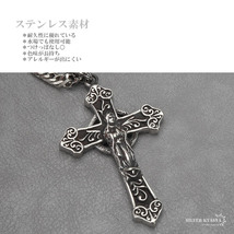 ステンレス マリアクロスネックレス ダブル喜平チェーンネックレス 大ぶりネックレス シルバー 中折式留具 (50cm)_画像3