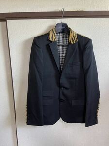 [ быстрое решение ][ прекрасный товар ] NUMBER NINE Number Nine LEOPARD JACKET tailored jacket блейзер костюм BLACK черный чёрный цвет Leopard рисунок 