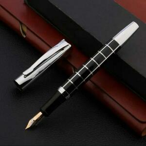  new goods ultra elegant fountain pen simple . writing brush writing implements .. pen black silver design 105