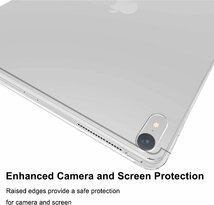 iPad Pro12.9インチ 第3世代 2018用 TPU クリア ソフト バック カバー 透明 背面 ケース 落下防止 フルカバー ブラック_画像4