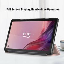 Lenovo Tab M9 TB-310FU用 PU革 スマート カバー ケース 三つ折り スタンド機能 レッド_画像4