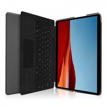 Surface Pro X(13インチ)専用 PUレザー スマート ケース スタンド 保護ケース スタンド スマートキーボード対応 ワインレッド_画像2