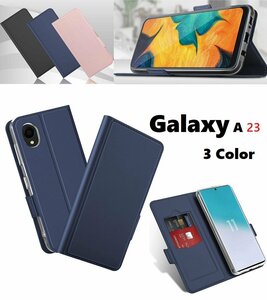 Galaxy A23 5G SC-56C用 手帳型 PU＋TPU 保護ケース カード入れ付スタンド機能マグネット付 黒