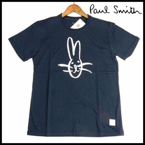 B9617 新品 正規品★ポールスミス Paul Smith★M 紺 ラビット(うさぎ) 手書き風プリント Ｔシャツ 半袖カットソー メンズ