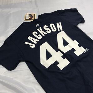 MLB ニューヨークヤンキース 永久欠番44 レジージャクソン メジャーリーグ殿堂入り メンズSサイズ 半袖Tシャツ Majestic マジェスティックの画像1