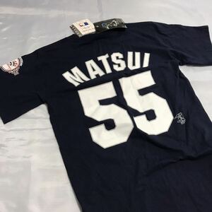 MLB ニューヨークヤンキース 100周年記念　松井秀喜 半袖Tシャツ メンズSサイズ 未使用 マジェスティック ネイビー 野球 メジャーリーグ