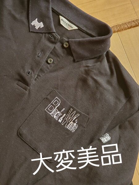 美品 Black&White/UVカット レディースゴルフウェア 長袖ポロシャツ。 L