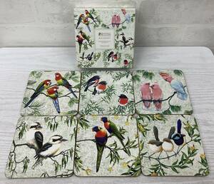 MAXWELL WILLIAMS Coaster 6 pieces set Birds of Australia bird abroad made collection stylish colorful 