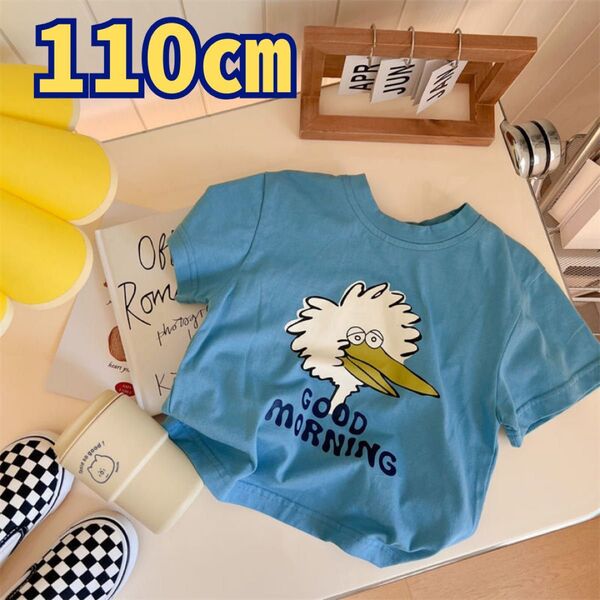 【新品・キッズ】110㎝トリさんプリント半袖Tシャツ 子供服