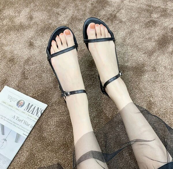 細めストラップ サンダル