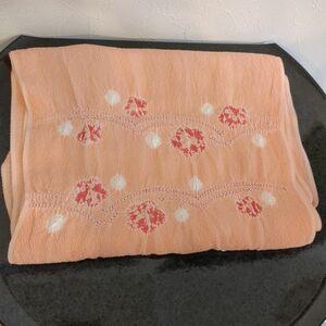 美品　正絹 ちりめん 帯揚げ 丹後ちりめん 花柄 和装小物 帯あげ