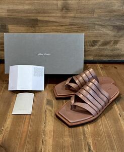 希少 新品 RICK OWENS リックオウエンス 最高峰 圧倒的な存在感 自社製 RUHLMANN SANDAL サンダル シューズ メンズ シューズ 41 26cm