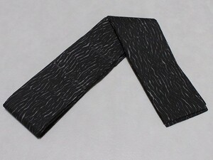 男帯　正絹　手絞り　角帯　兵児帯兼用　高級男性用帯　黒色　送料無料　E5565-01