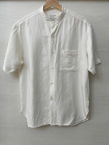 ベイフロー　バンドカラー半袖シャツ　BM2005YG05 白シャツ