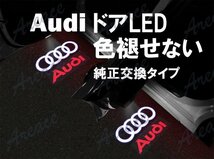 超鮮明/褪色無 Audi ガラスレンズ搭載 アウディ カーテシ ウェルカム ライト LED ドアランプ 純正交換タイプ 左右2個セット THU_画像2