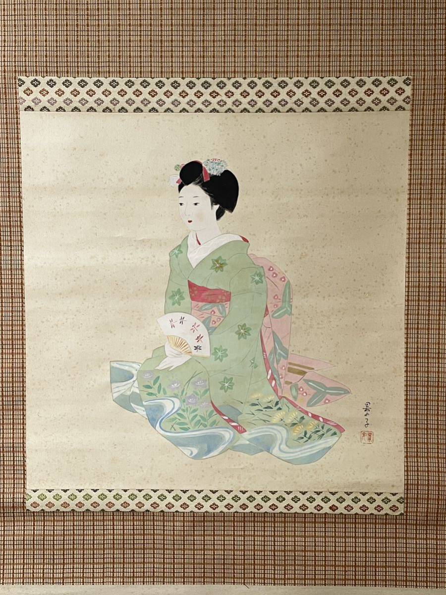 Instant purchase! Copy of Keiko Yurimoto/Maiko beauty painting hanging scroll (search: Shinsui Ito, Kiyokata Kaburagi, Eiho, Keigetsu, Shimaseien, Tsunetomi Kitano, Daizaburo Nakamura, Shoen Ikeda, Shoba Ito, Shoen Uemura, Tei, Painting, Japanese painting, person, Bodhisattva